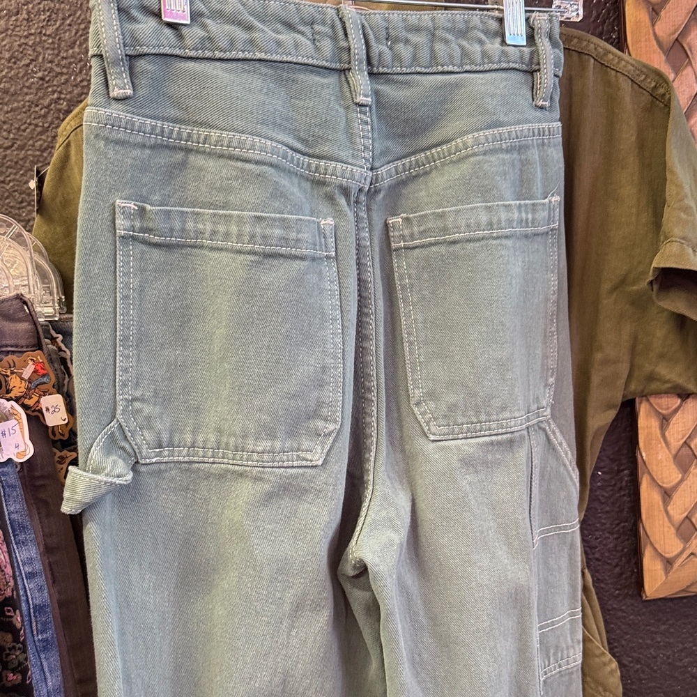 PacSun carpenter pants Pacsun Ocean Green '90s Boyfriend Carpenter Pants - Picture 4 of 5
